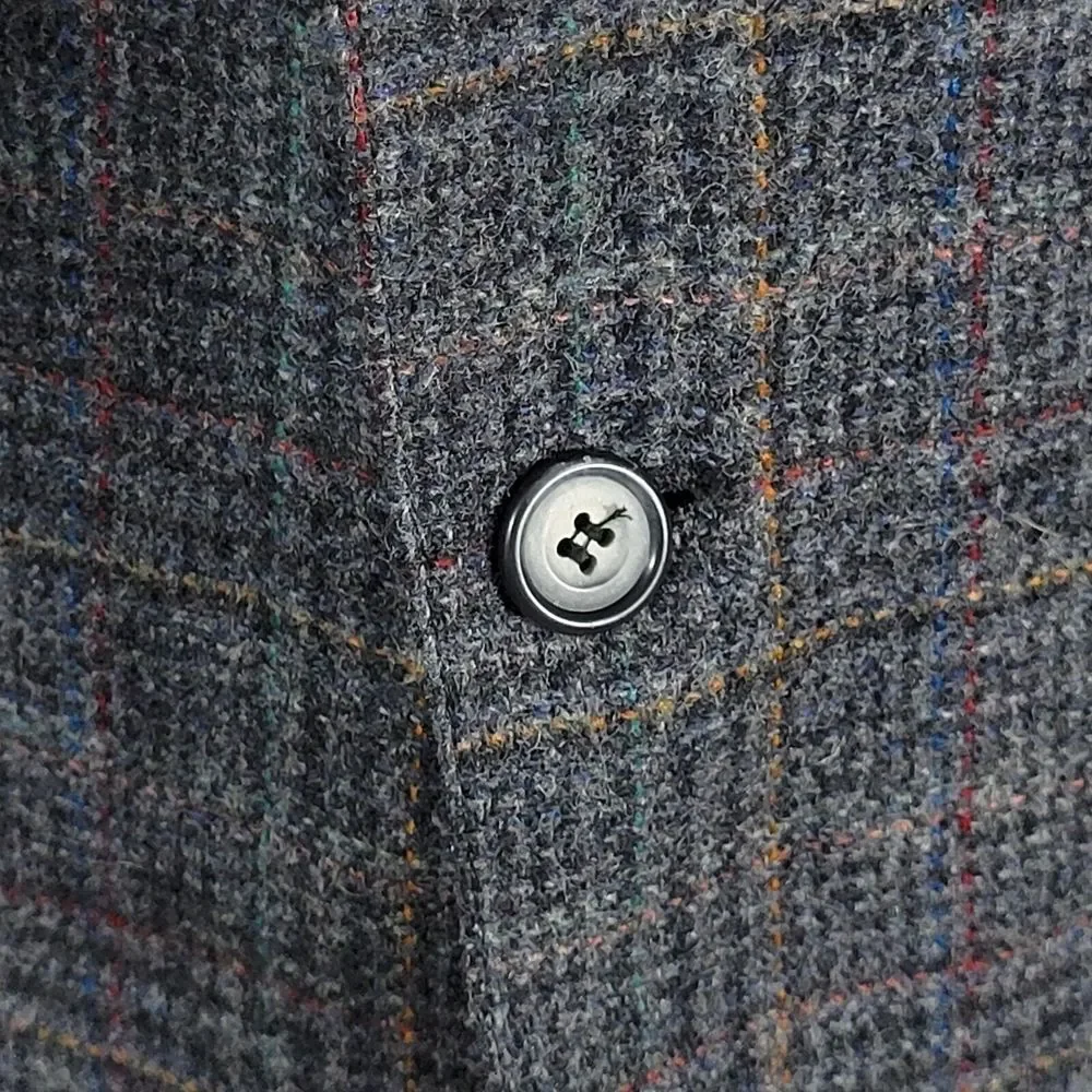 VTG John Alexander Men's Tweed Sport Coat Blazer‎ Two Button Plaid Gray Sz 44R